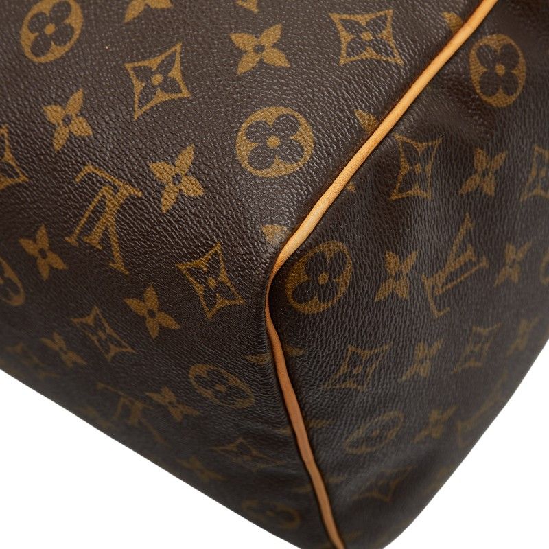 Louis Vuitton Monogram Speedy 35 Handbag Boston Bag M41107 Brown PVC Leather