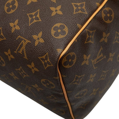 Louis Vuitton Monogram Speedy 35 Handbag Boston Bag M41107 Brown PVC Leather