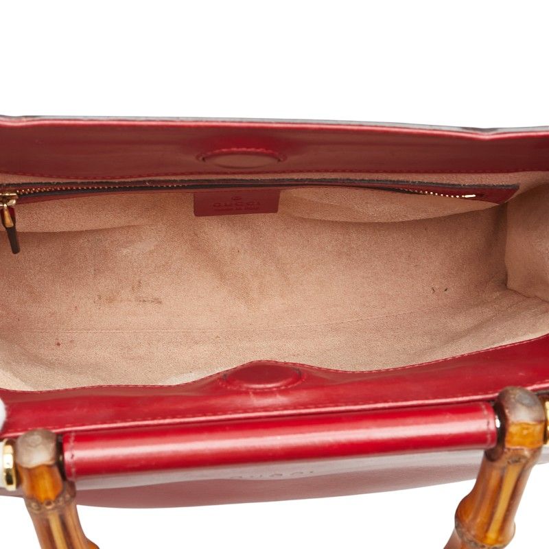 Gucci Bamboo Nimfair Handbag Shoulder Bag 2WAY 459076 Red Leather Ladies Gucci