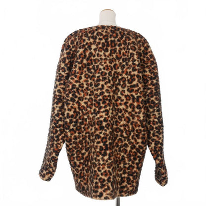 Balenciaga Animal Pattern Leopard Knit Sweater V-neck XS Brown JP57 2021 00668