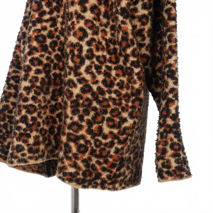 Balenciaga Animal Pattern Leopard Knit Sweater V-neck XS Brown JP57 2021 00668