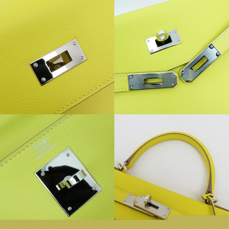 Hermes Kelly 28 Lime Silver-hardware Eva-color-d Engraved Internal