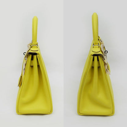 Hermes Kelly 28 Lime Silver-hardware Eva-color-d Engraved Internal