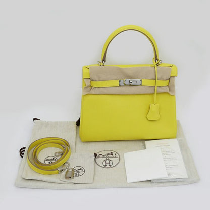 Hermes Kelly 28 Lime Silver-hardware Eva-color-d Engraved Internal