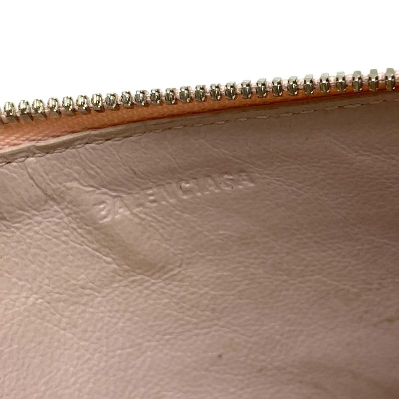 Balenciaga Coin Purse Case Card Logo Leather Pink 5901