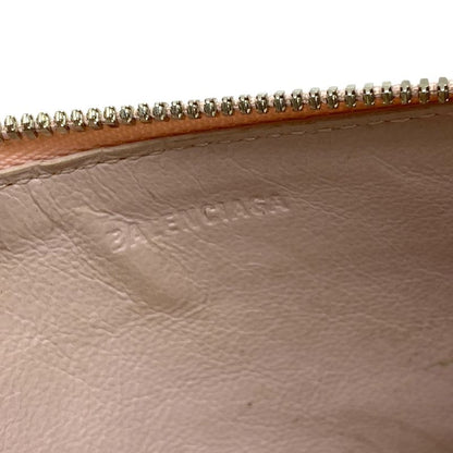 Balenciaga Coin Purse Case Card Logo Leather Pink 5901