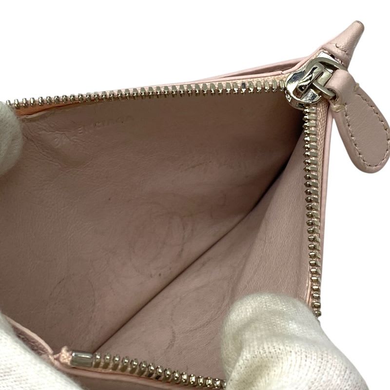 Balenciaga Coin Purse Case Card Logo Leather Pink 5901