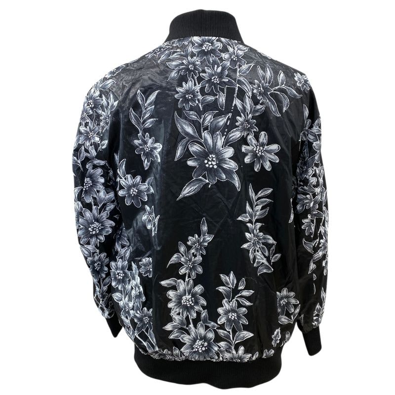 Fendi Floral Bomber Jacket Blouson Outerwear Gray Black Rayon Fj6864 A1 E4