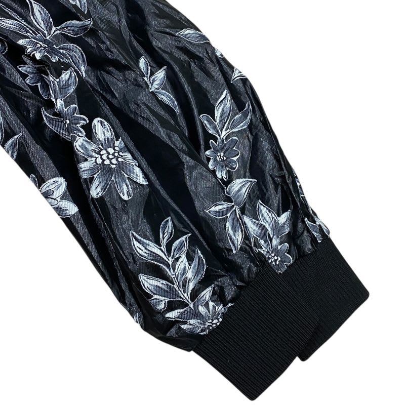 Fendi Floral Bomber Jacket Blouson Outerwear Gray Black Rayon Fj6864 A1 E4