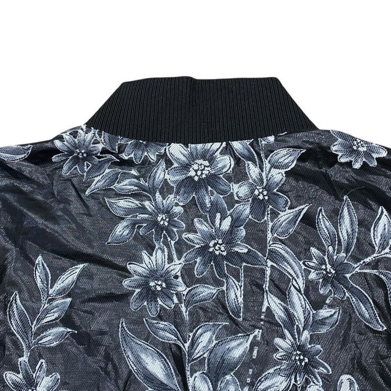 Fendi Floral Bomber Jacket Blouson Outerwear Gray Black Rayon Fj6864 A1 E4