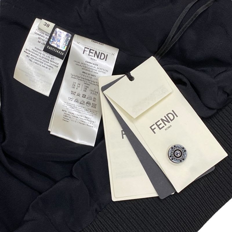 Fendi Floral Bomber Jacket Blouson Outerwear Gray Black Rayon Fj6864 A1 E4