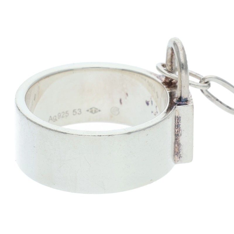 Hermes Alpha Kelly Double Silver Ring Ladies 53 No 10/13