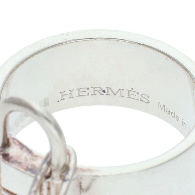 Hermes Alpha Kelly Double Silver Ring Ladies 53 No 10/13