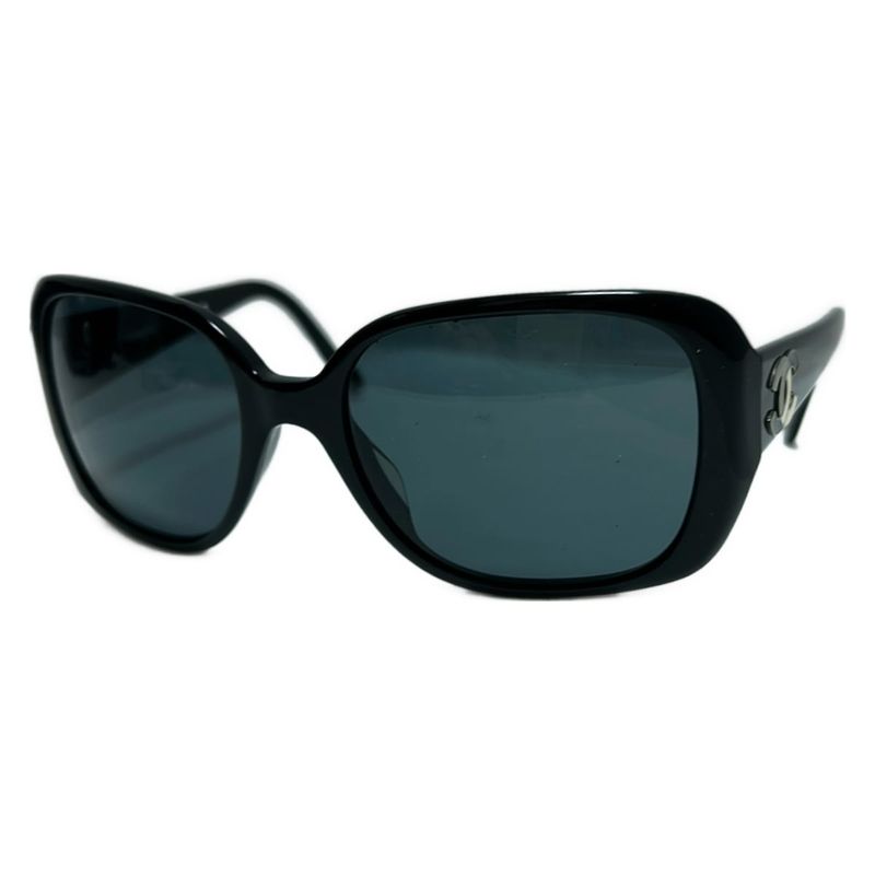 Chanel Sunglasses - 5101 Black X Dark Gray X White Here Mark