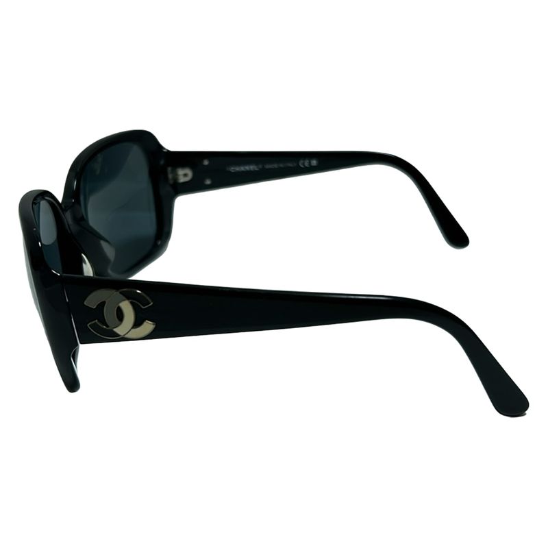 Chanel Sunglasses - 5101 Black X Dark Gray X White Here Mark