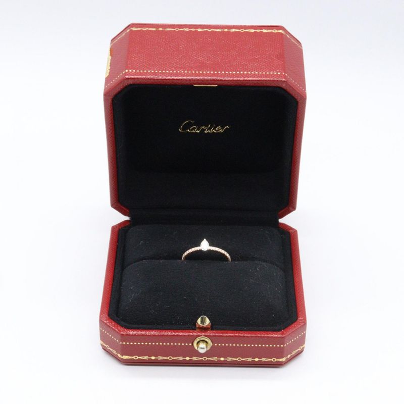 Cartier Ring Etincerdo Ring Pear-shaped Diamond 18K Pink Gold (pink Gold)