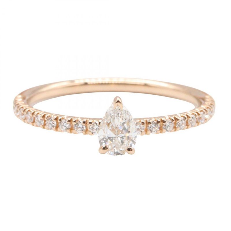 Cartier Ring Etincerdo Ring Pear-shaped Diamond 18K Pink Gold (pink Gold)