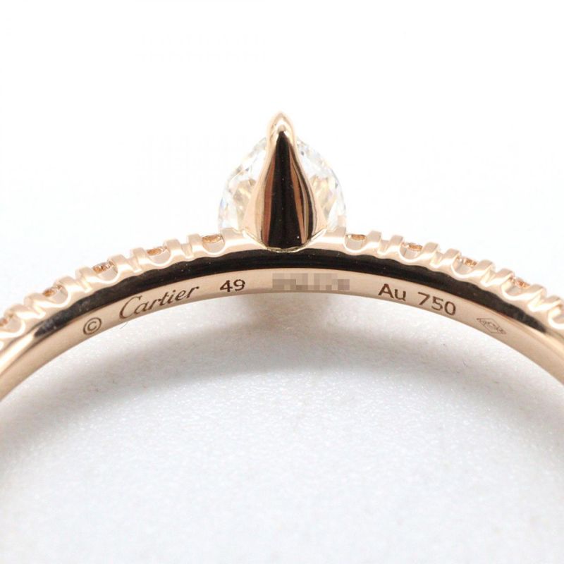 Cartier Ring Etincerdo Ring Pear-shaped Diamond 18K Pink Gold (pink Gold)