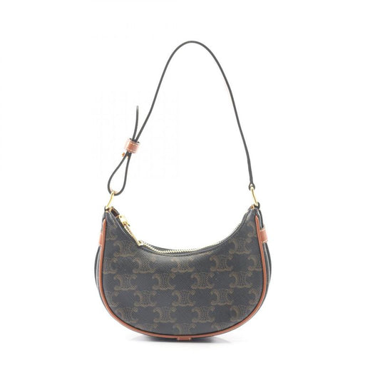 Celine Handbag AVA Mini Ava Triomphe 10i60 2DS1 Black PVC Coated Canvas Leather