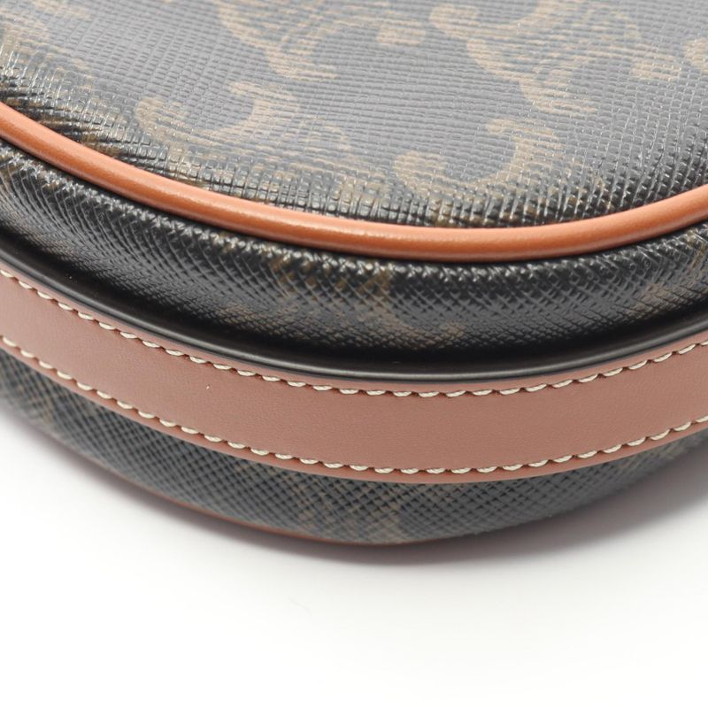 Celine Handbag AVA Mini Ava Triomphe 10i60 2DS1 Black PVC Coated Canvas Leather