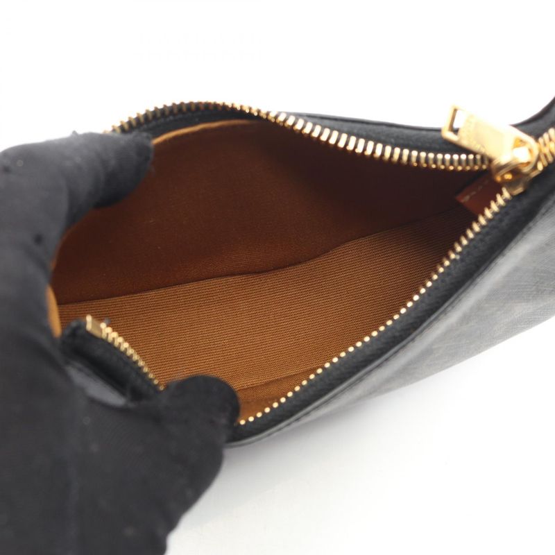 Celine Handbag AVA Mini Ava Triomphe 10i60 2DS1 Black PVC Coated Canvas Leather