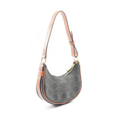 Celine Handbag AVA Mini Ava Triomphe 10i60 2DS1 Black PVC Coated Canvas Leather