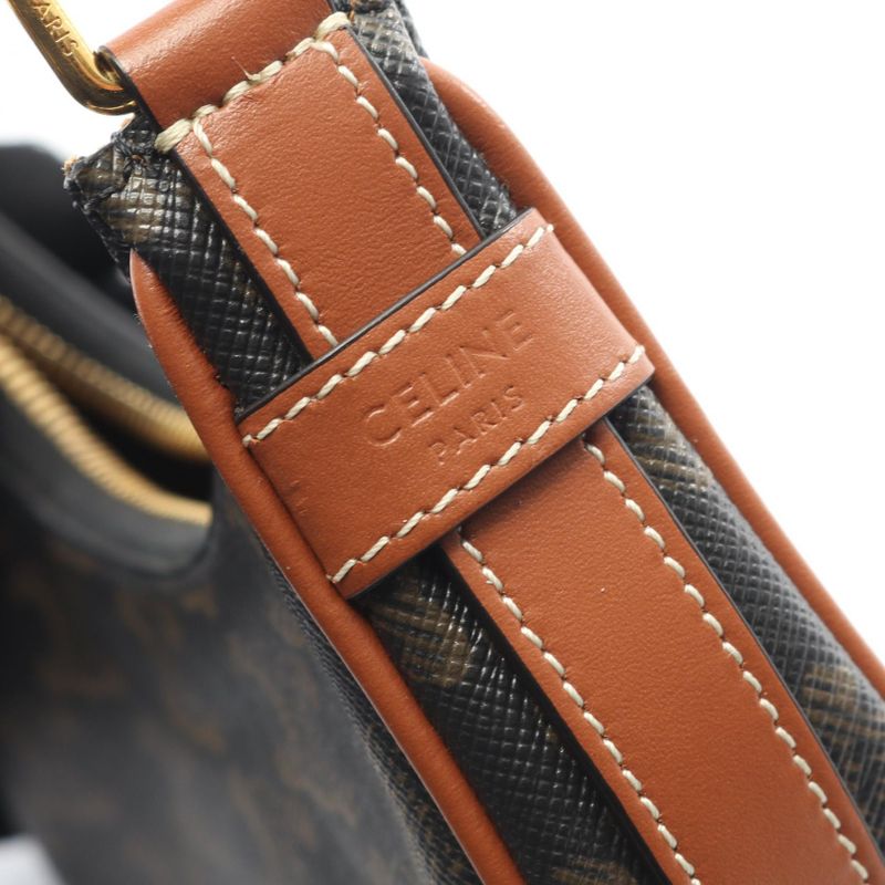 Celine Handbag AVA Mini Ava Triomphe 10i60 2DS1 Black PVC Coated Canvas Leather