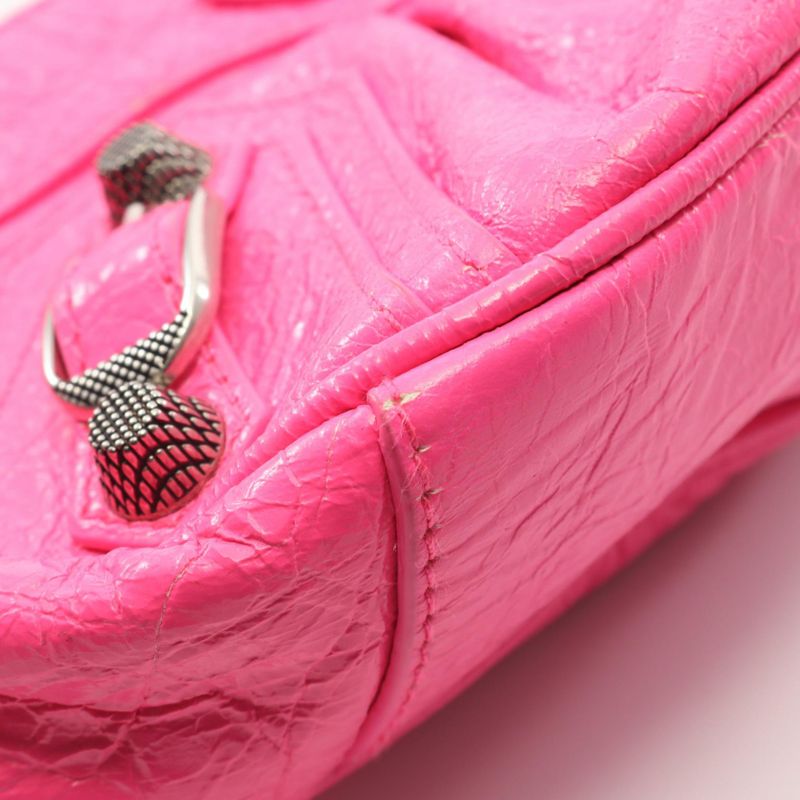 Balenciaga Shoulder Bag LE Cagole Fuchsia Pink Leather Le Cagole XS Ladies Used