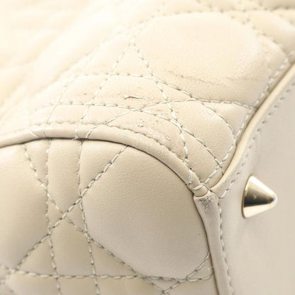 Dior Handbag LADY DIOR Cannage M05650nge Greige Leather Cannage 2way Tote