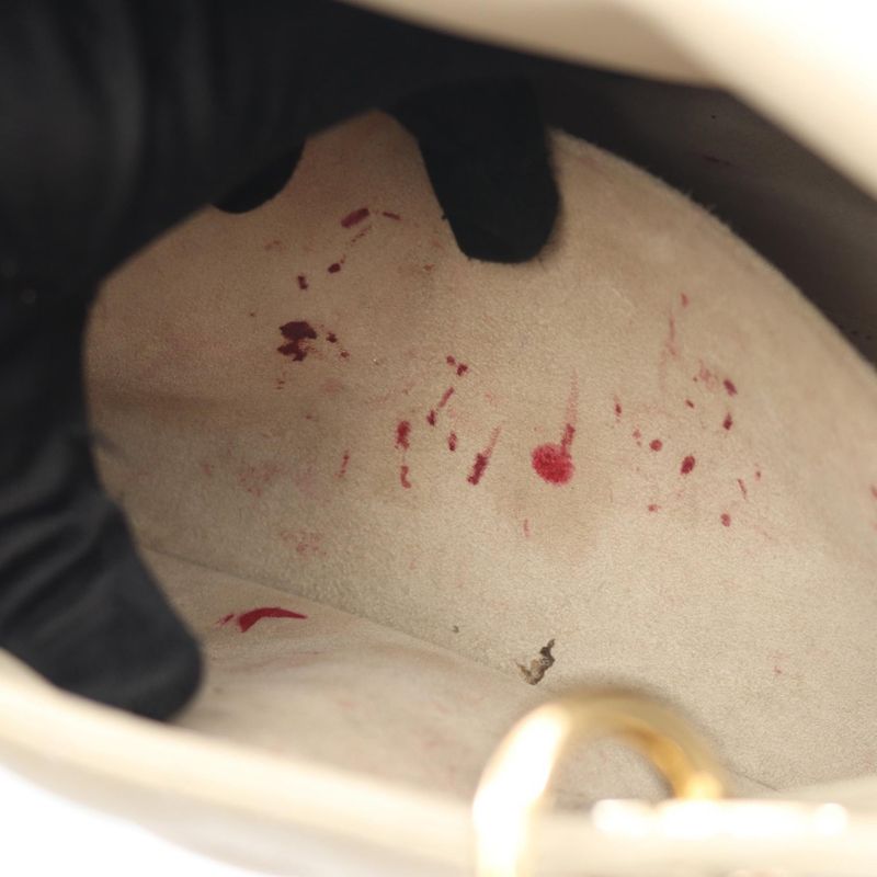 Dior Handbag LADY DIOR Cannage M05650nge Greige Leather Cannage 2way Tote