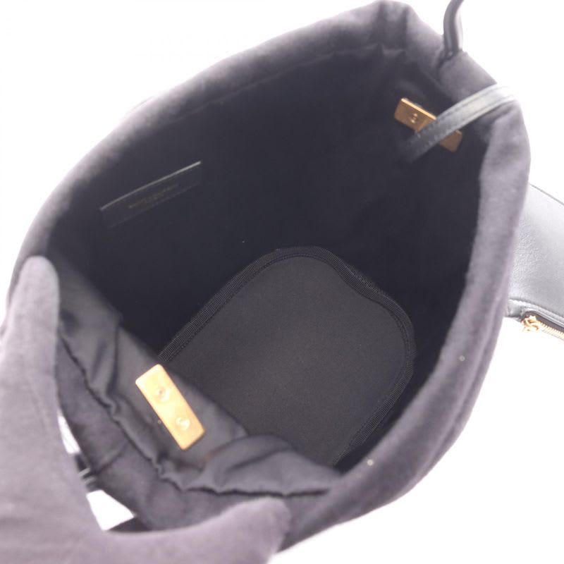 Saint Laurent Paris Shoulder Bag Rive Gauche Bucket Nero Wool Leather
