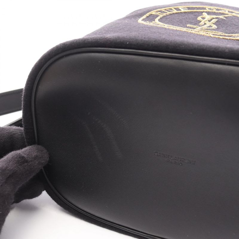 Saint Laurent Paris Shoulder Bag Rive Gauche Bucket Nero Wool Leather
