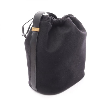 Saint Laurent Paris Shoulder Bag Rive Gauche Bucket Nero Wool Leather