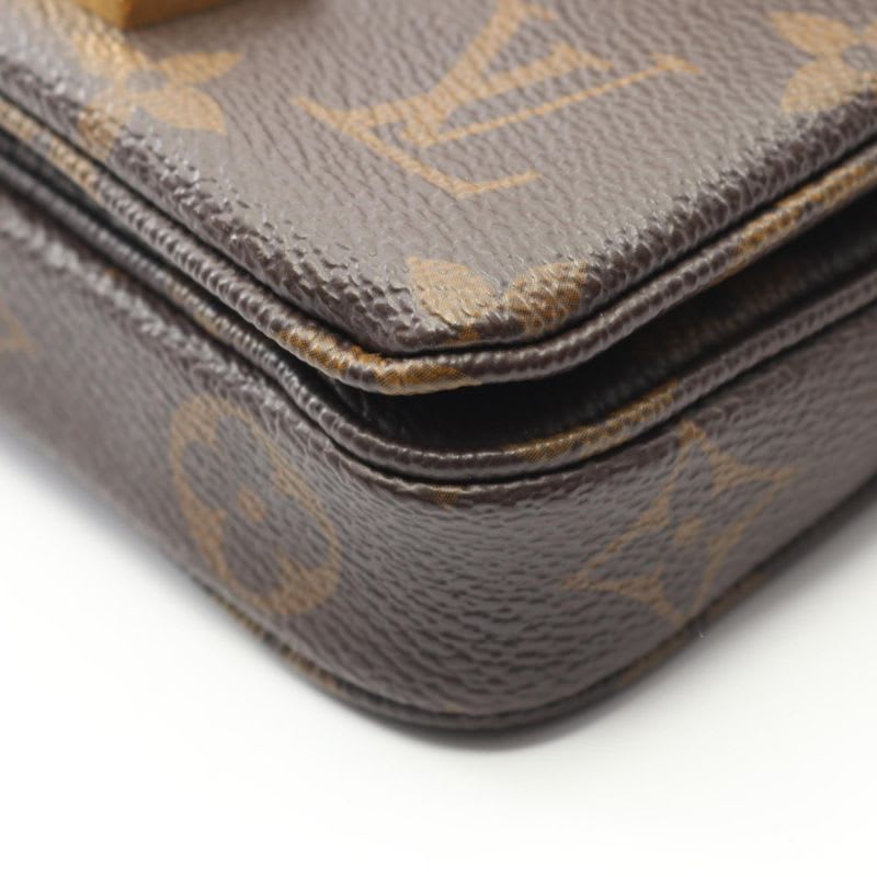 Louis Vuitton Handbag Micro Metis Monogram PVC Coated Canvas Leather