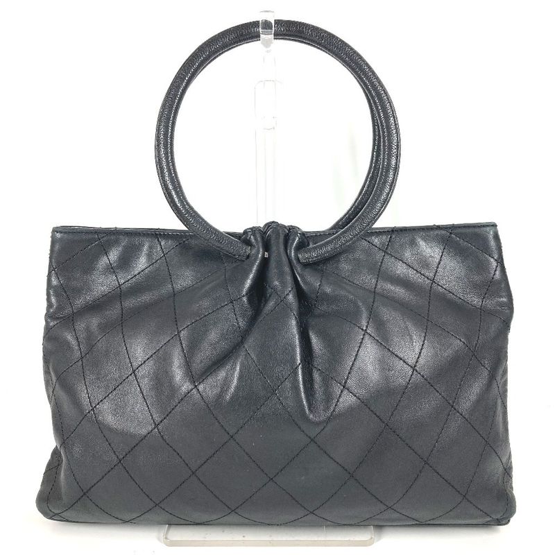 Chanel Handbag Hoop Bag Leather Black