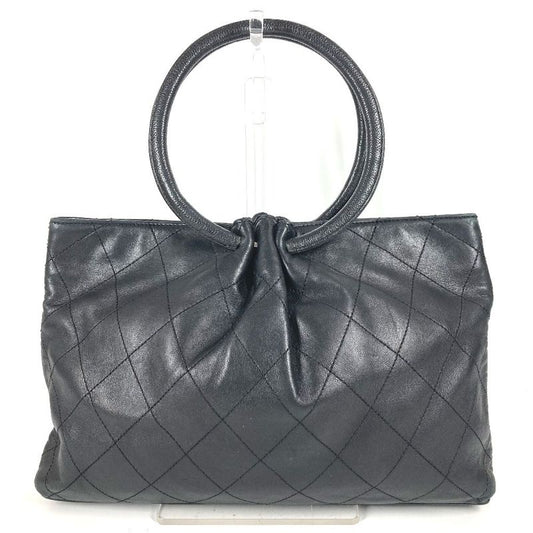 Chanel Handbag Hoop Bag Leather Black