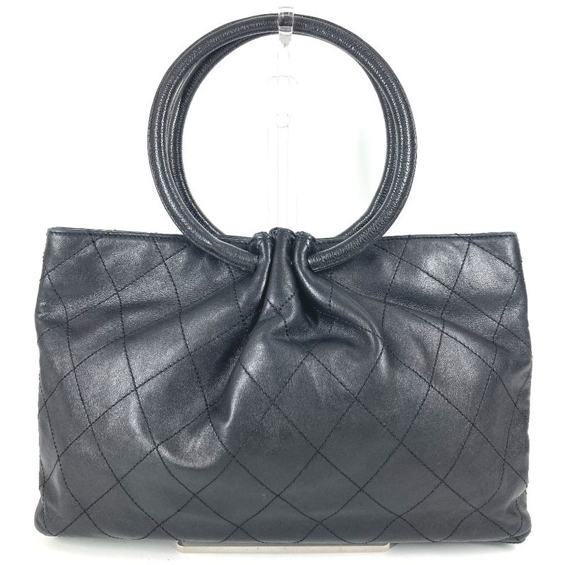 Chanel Handbag Hoop Bag Leather Black