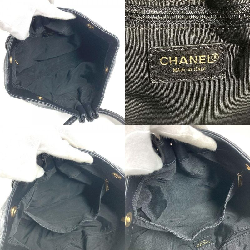 Chanel Handbag Hoop Bag Leather Black