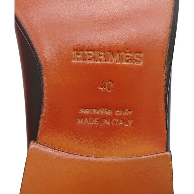 Hermes Moccasins Kennedy 24 FBG Leather #40 Box
