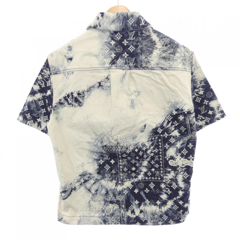 Louis Vuitton Monogram Bandana Short Sleeve Denim Shirt Hns17 Xnw2 S