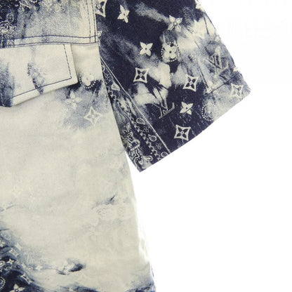 Louis Vuitton Monogram Bandana Short Sleeve Denim Shirt Hns17 Xnw2 S