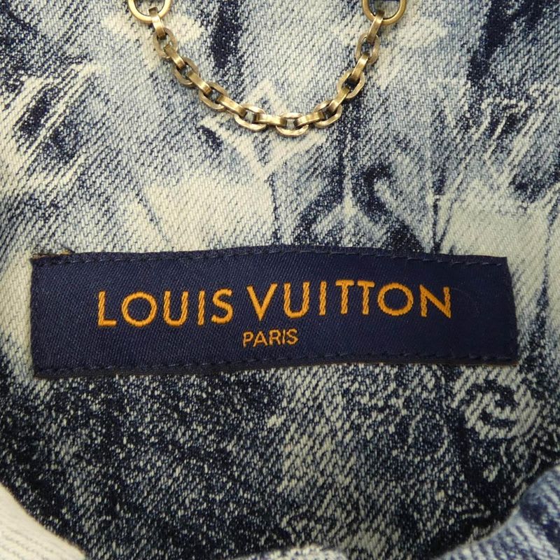 Louis Vuitton Monogram Bandana Short Sleeve Denim Shirt Hns17 Xnw2 S