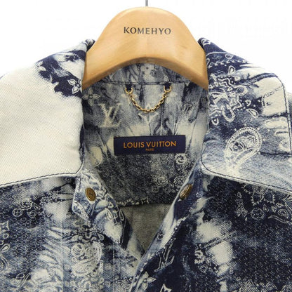 Louis Vuitton Monogram Bandana Short Sleeve Denim Shirt Hns17 Xnw2 S