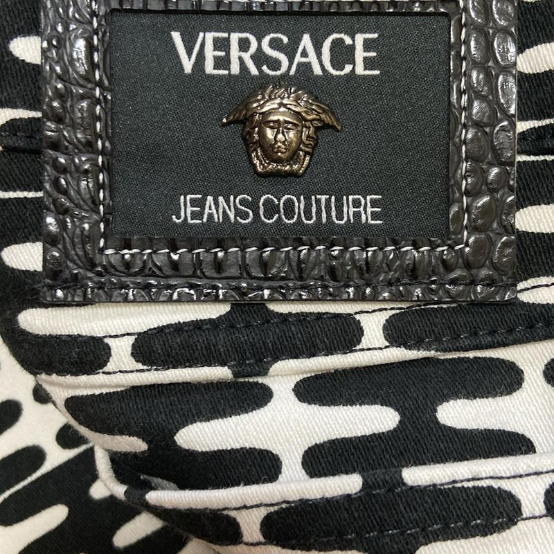 Versace Jeans Couture Pants Size 44 L Women's - White X Black Full Length