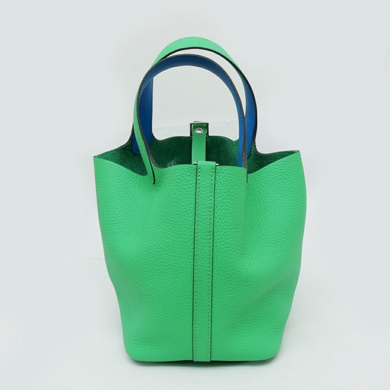 Hermes Picotin Lock PM Eclat Vert Comic Blue Frida Silva Hardware