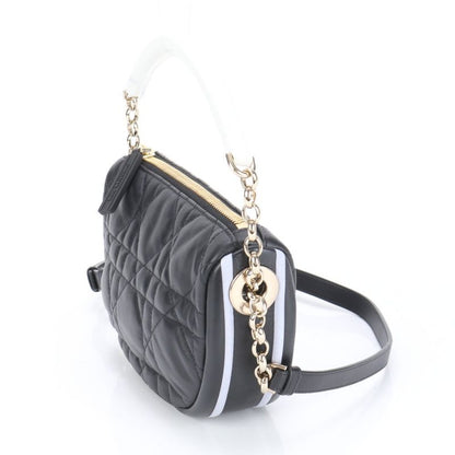 Christian Dior Cannage Vibe Hobo Small Lamb Leather 2WAY Shoulder Bag Women's