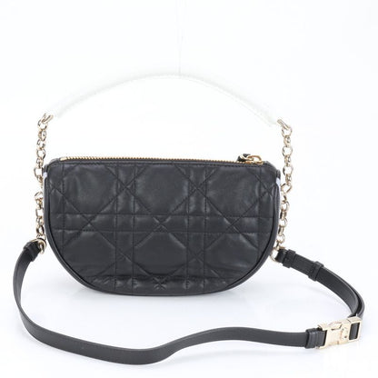 Christian Dior Cannage Vibe Hobo Small Lamb Leather 2WAY Shoulder Bag Women's