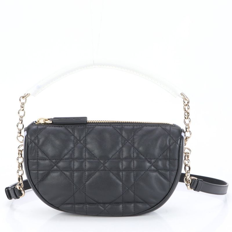 Christian Dior Cannage Vibe Hobo Small Lamb Leather 2WAY Shoulder Bag Women's