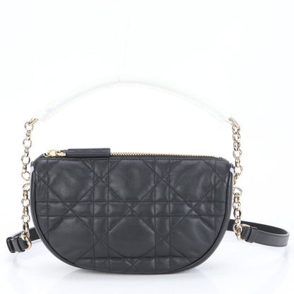 Christian Dior Cannage Vibe Hobo Small Lamb Leather 2WAY Shoulder Bag Women's