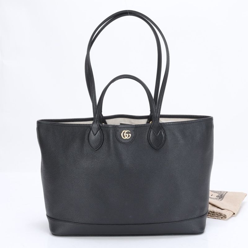 Gucci Ggmarmont 739730 Leather 2WAY Tote Bag Shoulder Hand Black A4 Women's RRM
